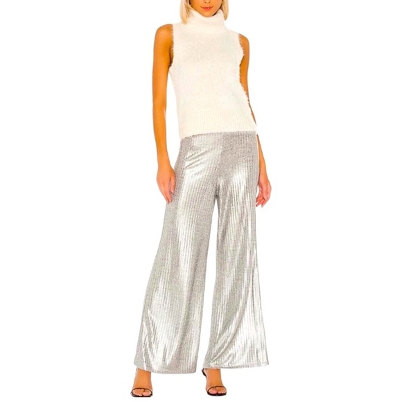 NWOT REVOLVE TULAROSA Norah Pant Silver S - Picture 1 of 10